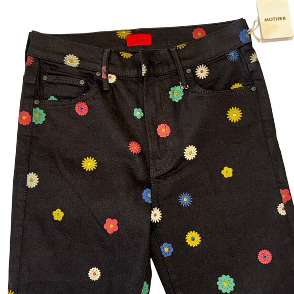 NWT MOTHER The Insider Flood Pick Me A Daisy Jeans Size 27 - Picture 10 of 13